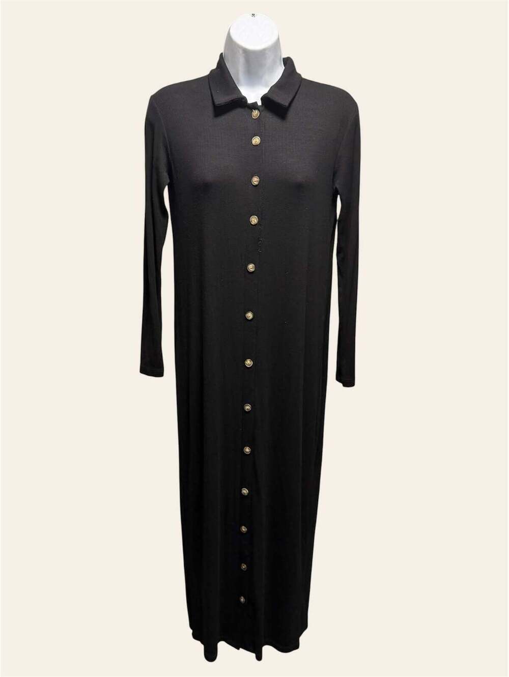 Third Button Down Ribbed Dress - Picture 2 of 3